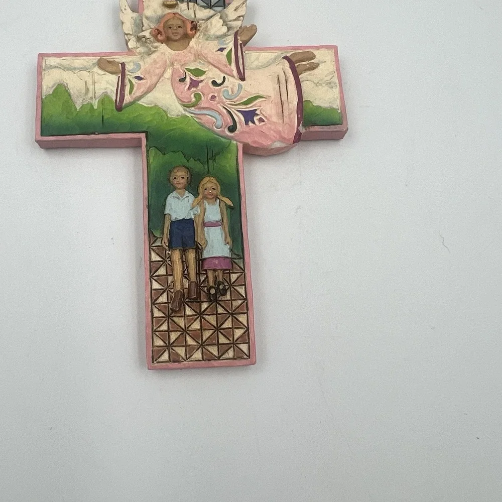 Jim Shore Heartwood Creek Guardian Angel Hanging Cross Ornament 2007 4008104